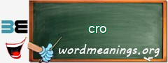 WordMeaning blackboard for cro